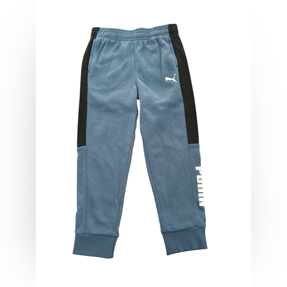 Kids Puma blue and black stripe Joggers size 6